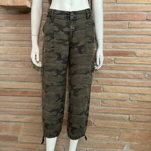 Linen Camo Cargo Pants - Repaired